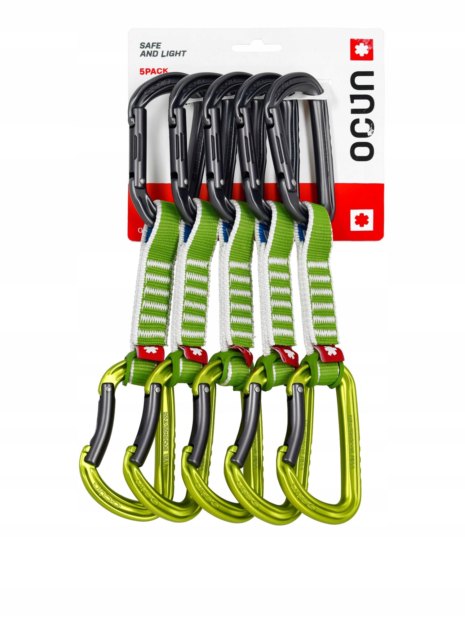 Expresky Ocun Falcon Qd Zoom Pa 15/22 12 cm, 5 kusů zelené