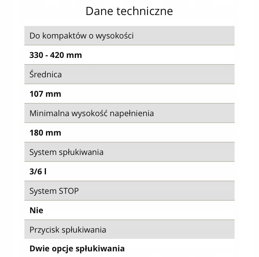 ZAWÓR SPUSTOWY 3/6 L do SPŁUCZKI KOŁO, CERSANIT, ROCA Marka Diamond