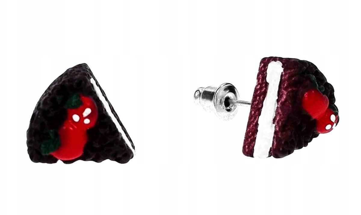 

Kolczyki tort czekoladowy z truskawkami