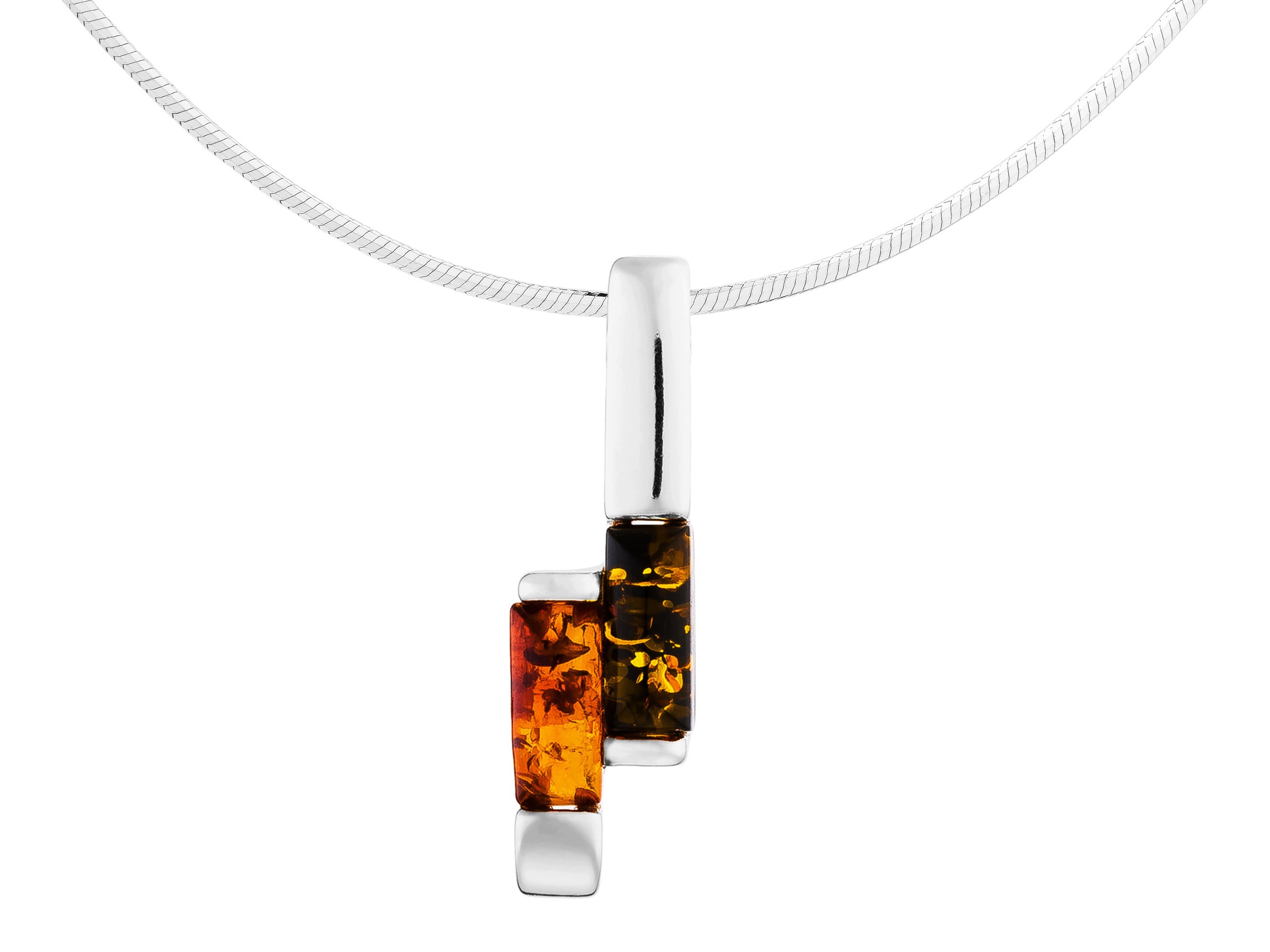 Krátký elegantní stříbrný dámský náhrdelník s jantarem Choker Jantar 30 cm