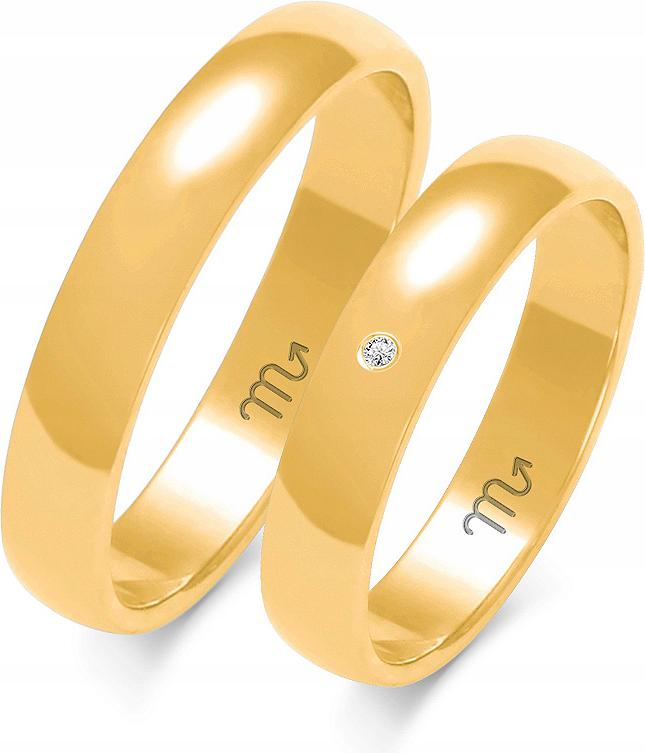 Zlatý snubní prsten 585 svatba svatební hostina pro pár vel. 18 19 20 dámský pánský s gravírováním
