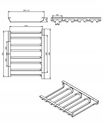 WIESZAK NA KIELISZKI 4-RZĘDOWY czarny mat PODWIESZANY Seria 5908231389084