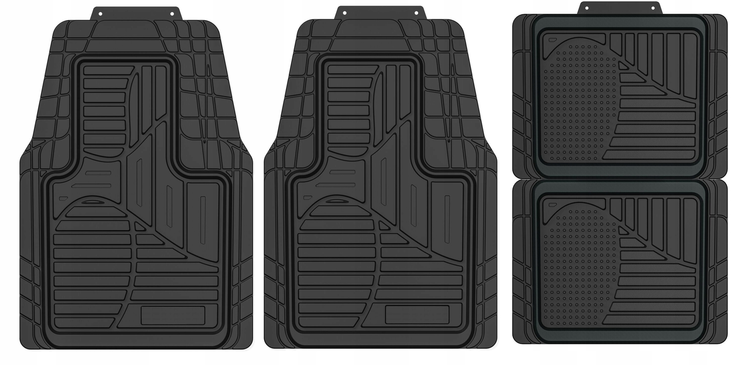 4 x Dywaniki gumowe do przycięcia korytkowe podwyższone brzegi i żłobienia