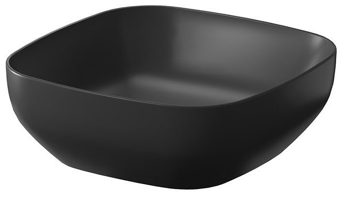 Umývadlo na dosku štvorcové antracit mat Larga 38x38 Cersanit stojace