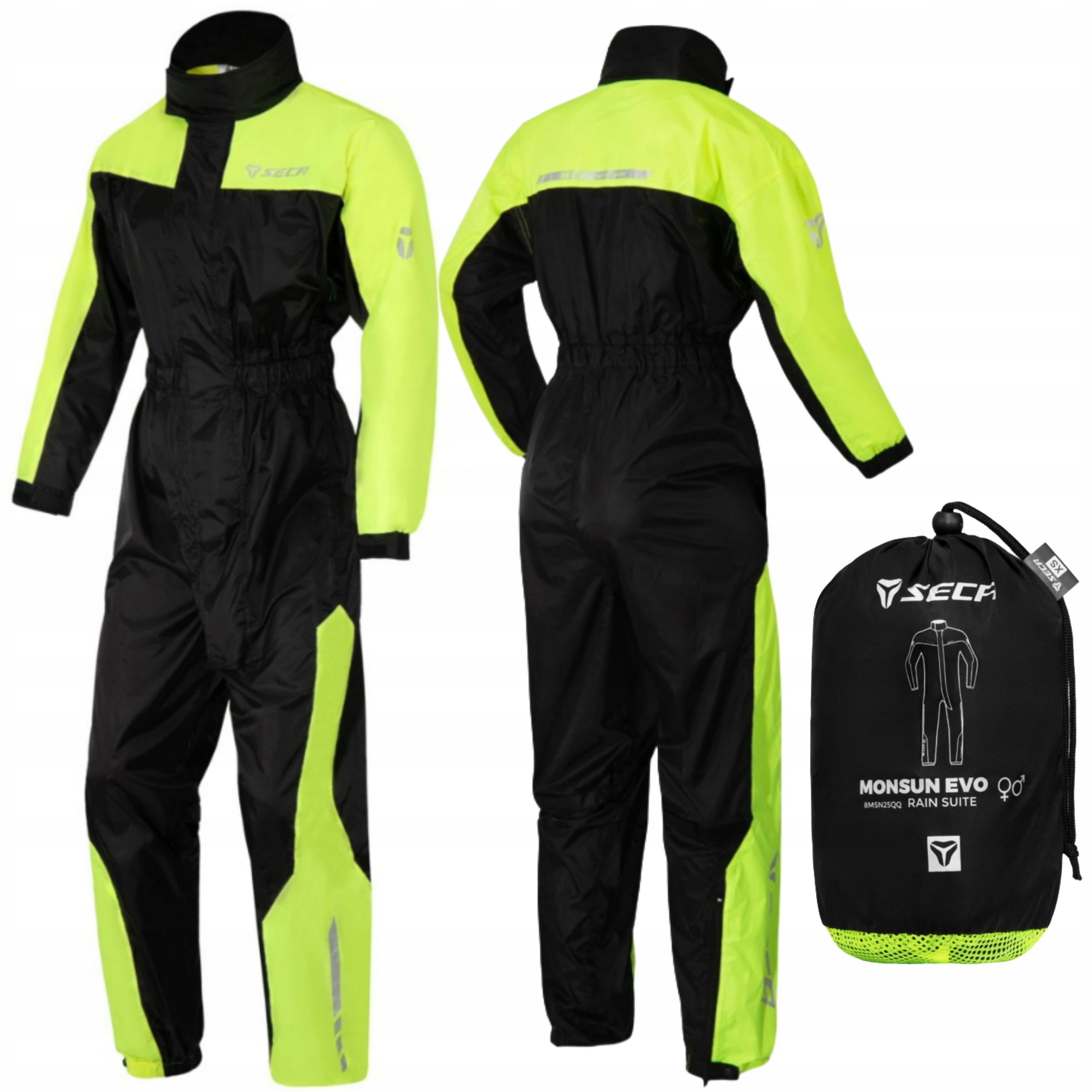 Seca Monsun Evo Black/Fluo 3XL Motocyklová kombinéza proti dažďu 1PC
