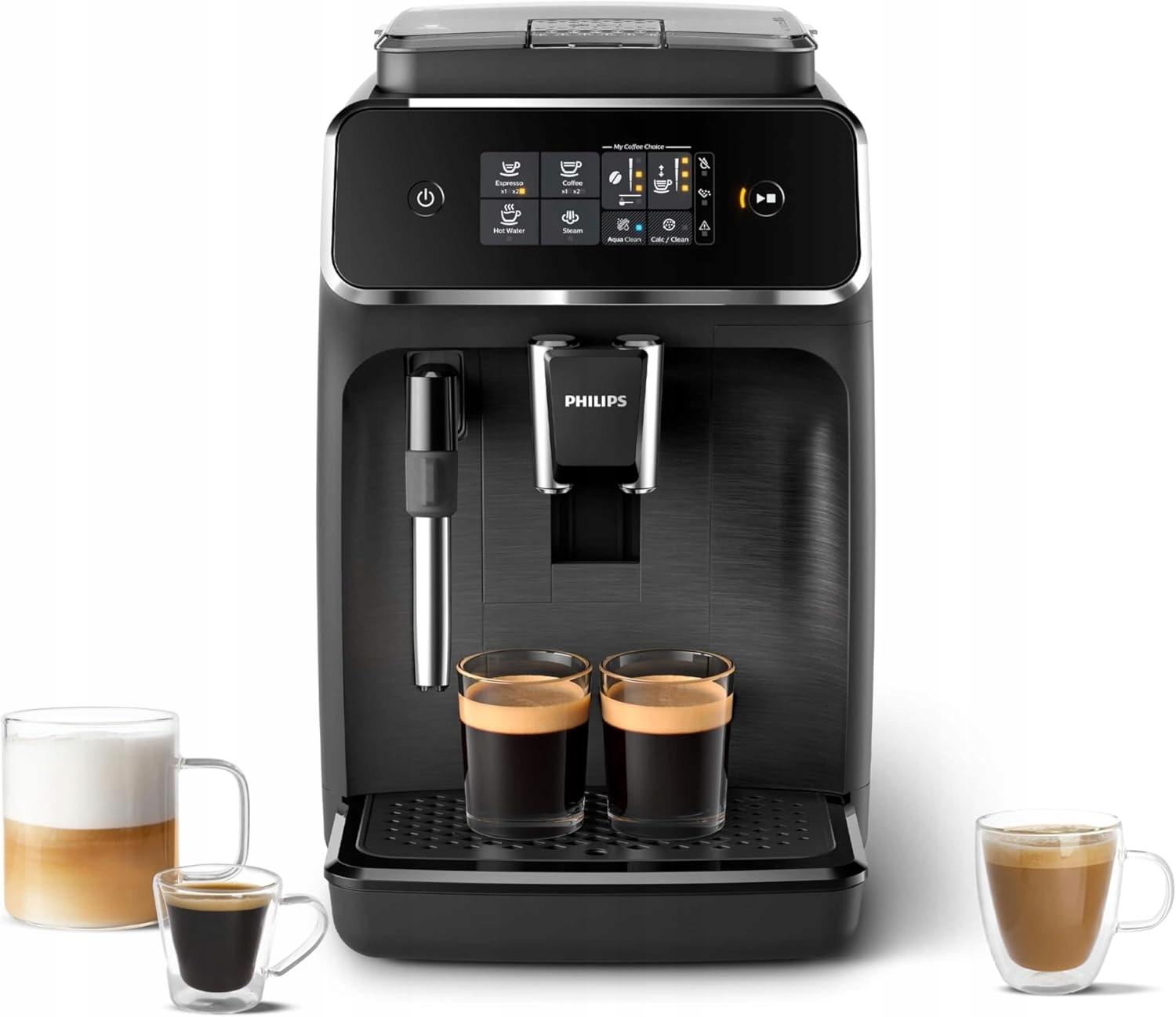 Automatický Espresso Kávovar 1,8L 2 Kávy Keramický Mlýnek Pěnovač Mléka