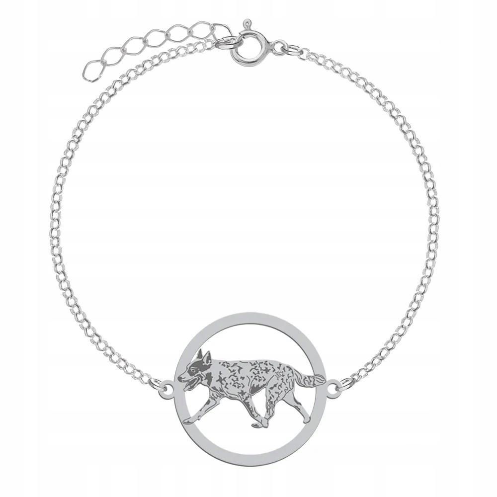 Stříbrný náramek Australský Cattle Dog 925 Dárek Šperky Gravírování