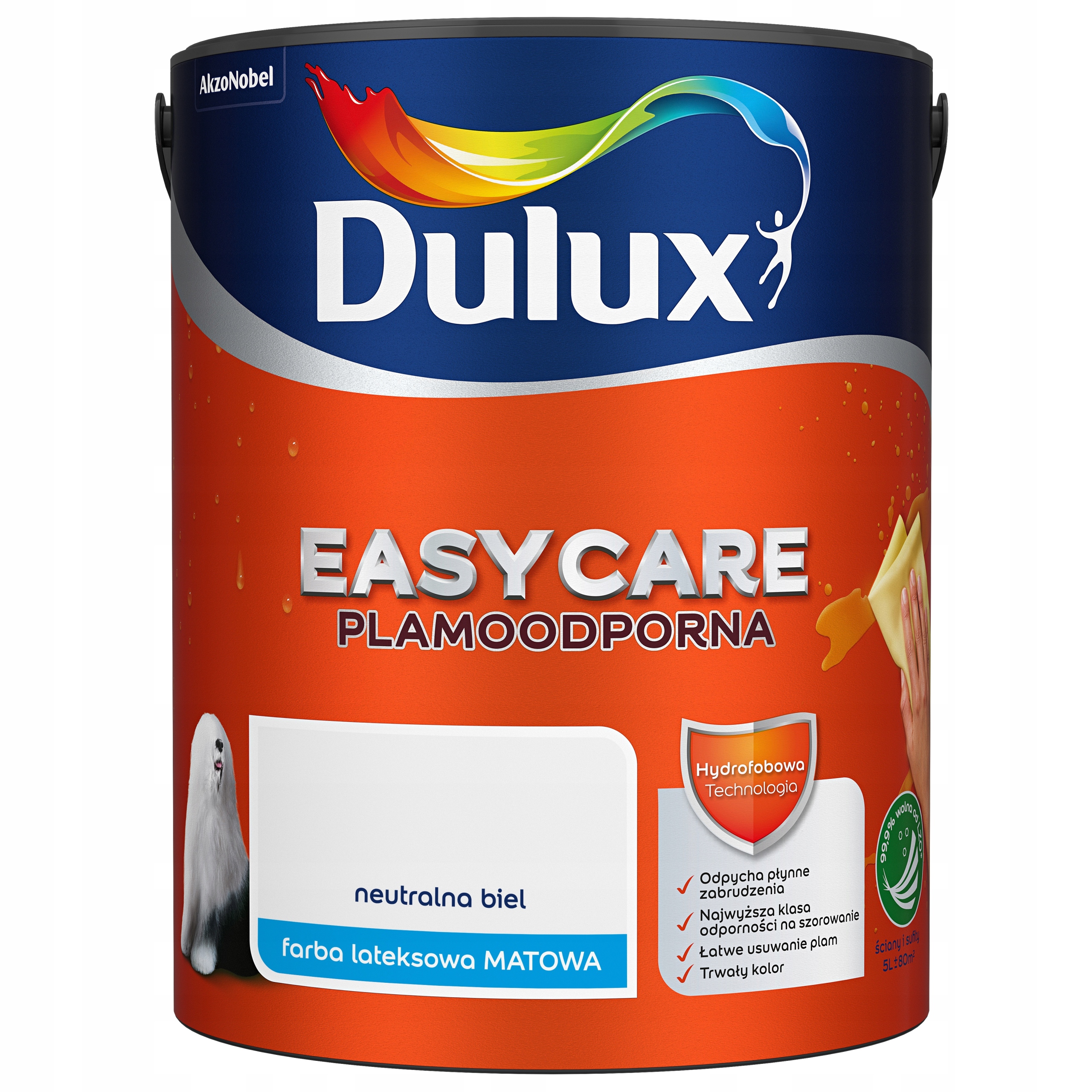 Farba Dulux Easycare- neutralna biel, 5l