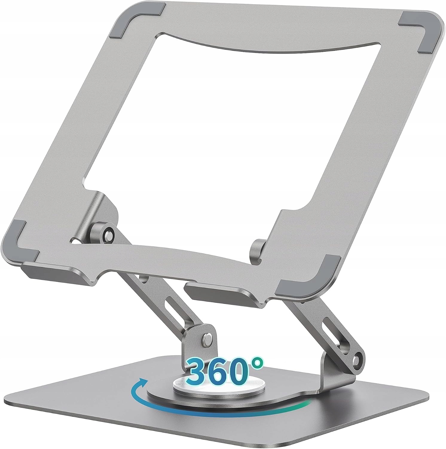 Stolek Na Notebook Otočný 360° Nastavitelný 10-15,6" Stříbrný