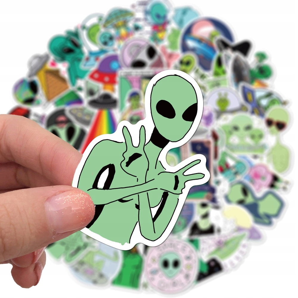 

Wlepy Zestaw naklejek Sticker bomb MIX Ufo 50 szt