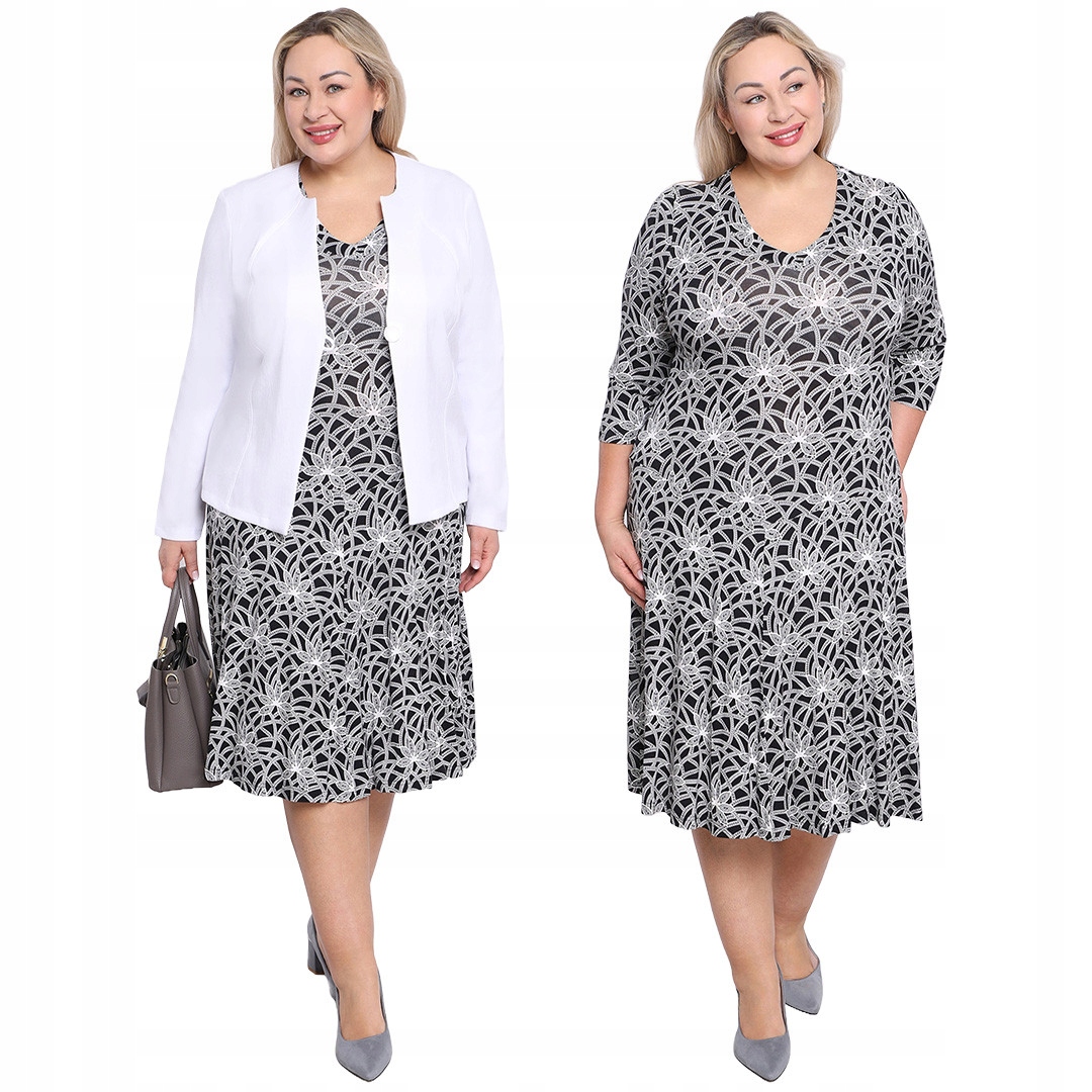 Šaty s černobílými listy 54