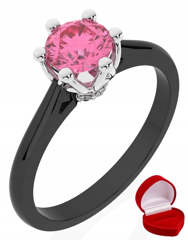 Zlatý Prstýnek 585 14k Safír 0,50 ct Černé Zlato R23