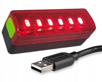 

Lampka Rowerowa Tylna Ładowana Usb - 30godz. pracy
