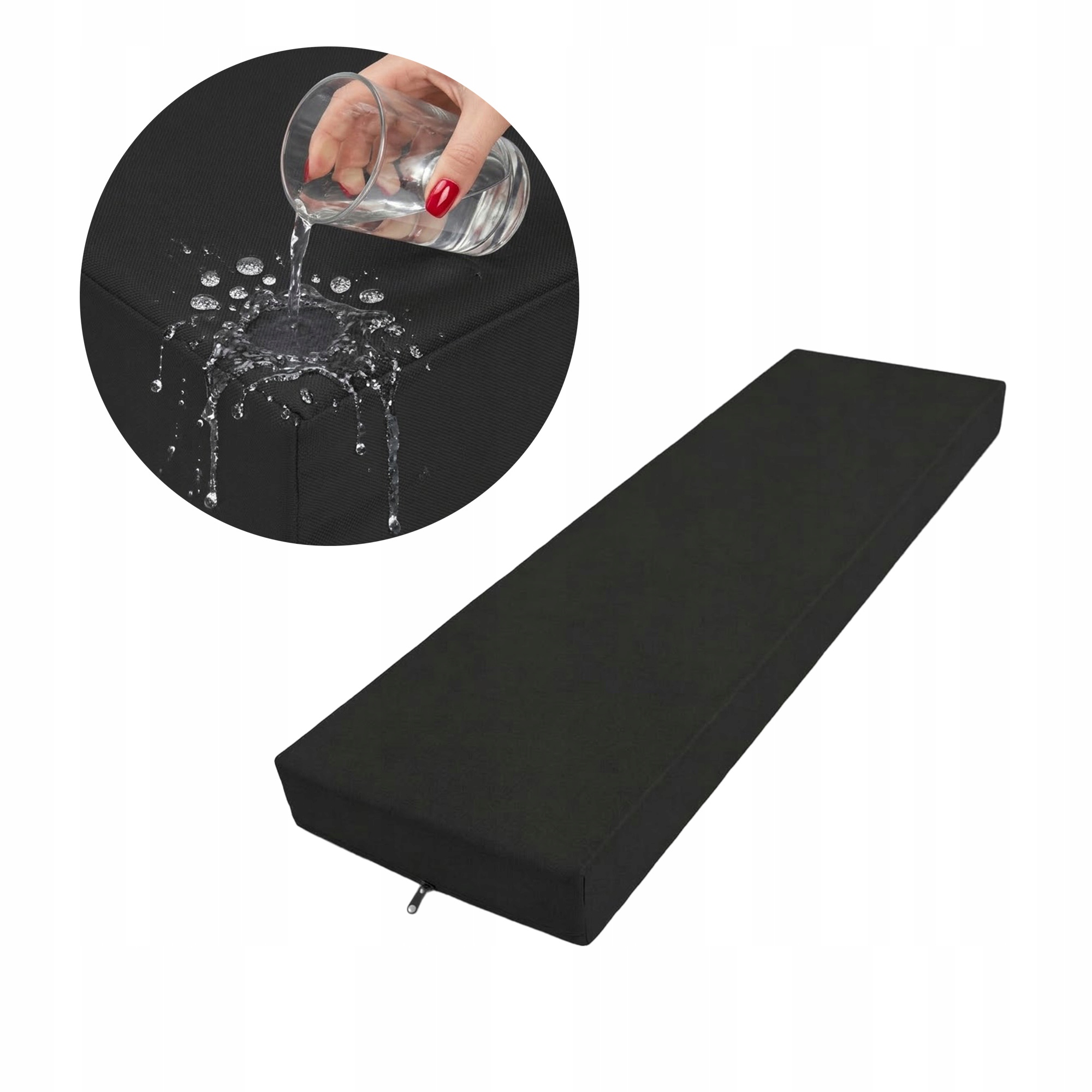 Polštář na zahradní nábytek z palet Voděodolný Matrace 120x40x8 Černý