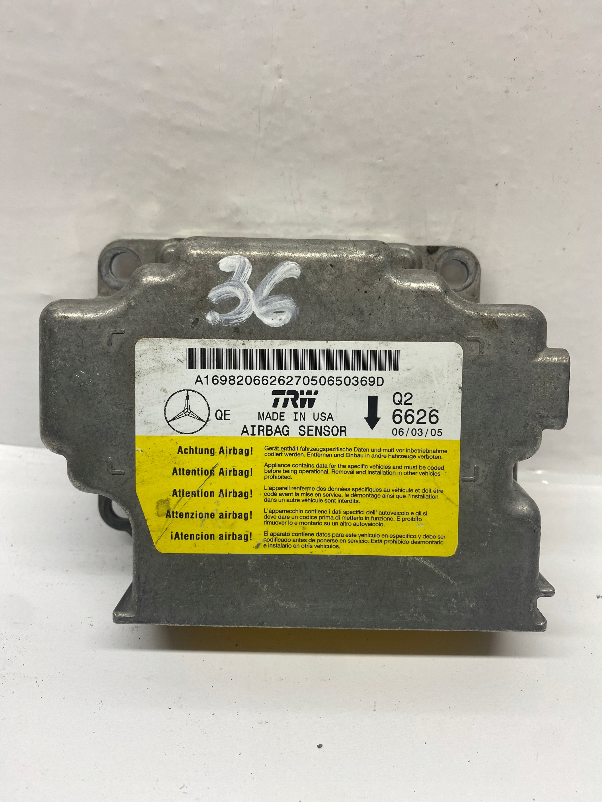 MERCEDES-BENZ A W169 Centralina / modulo airbag Q26626