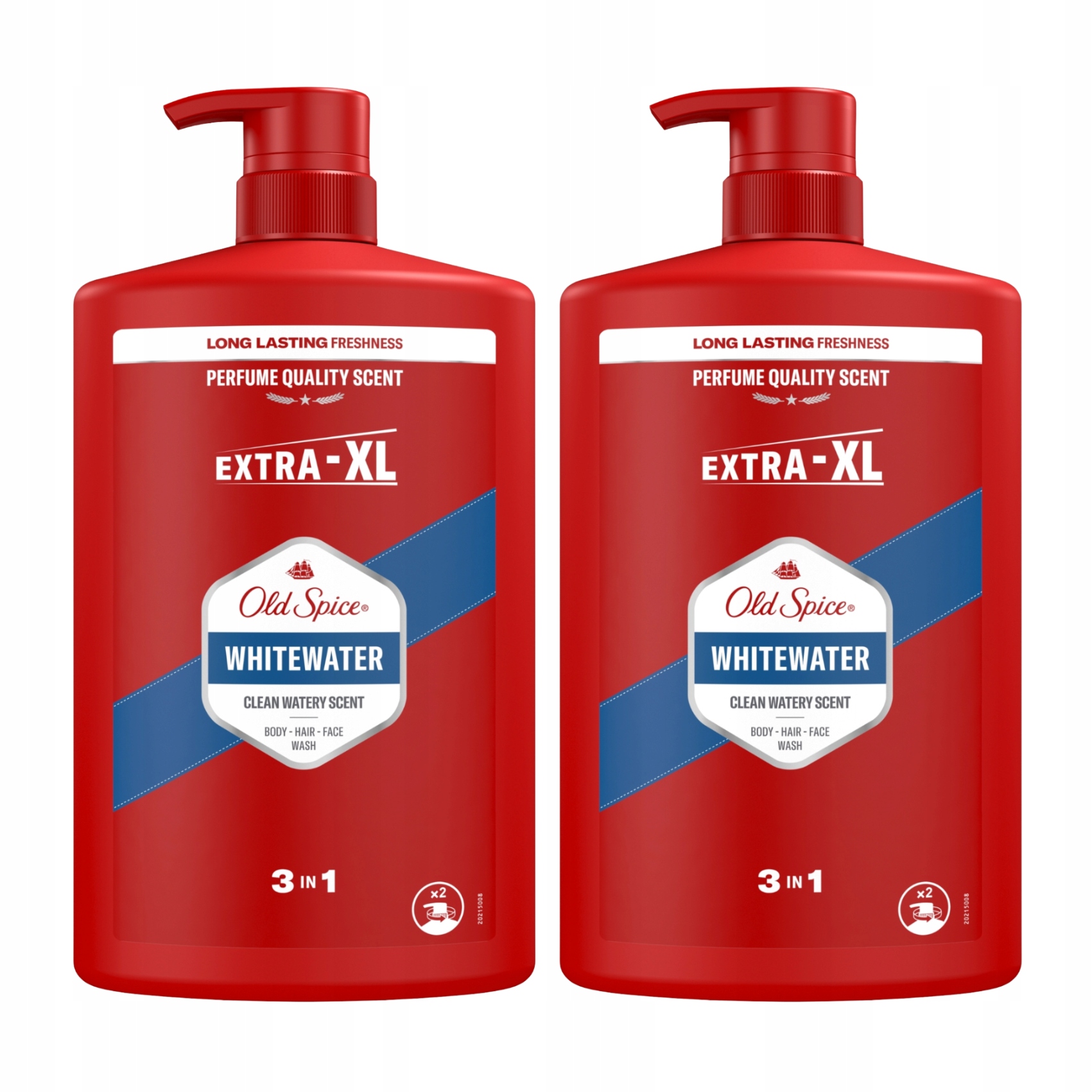 2x Old Spice Whitewater 3v1 sprchový gel a šampon pro muže 1 L