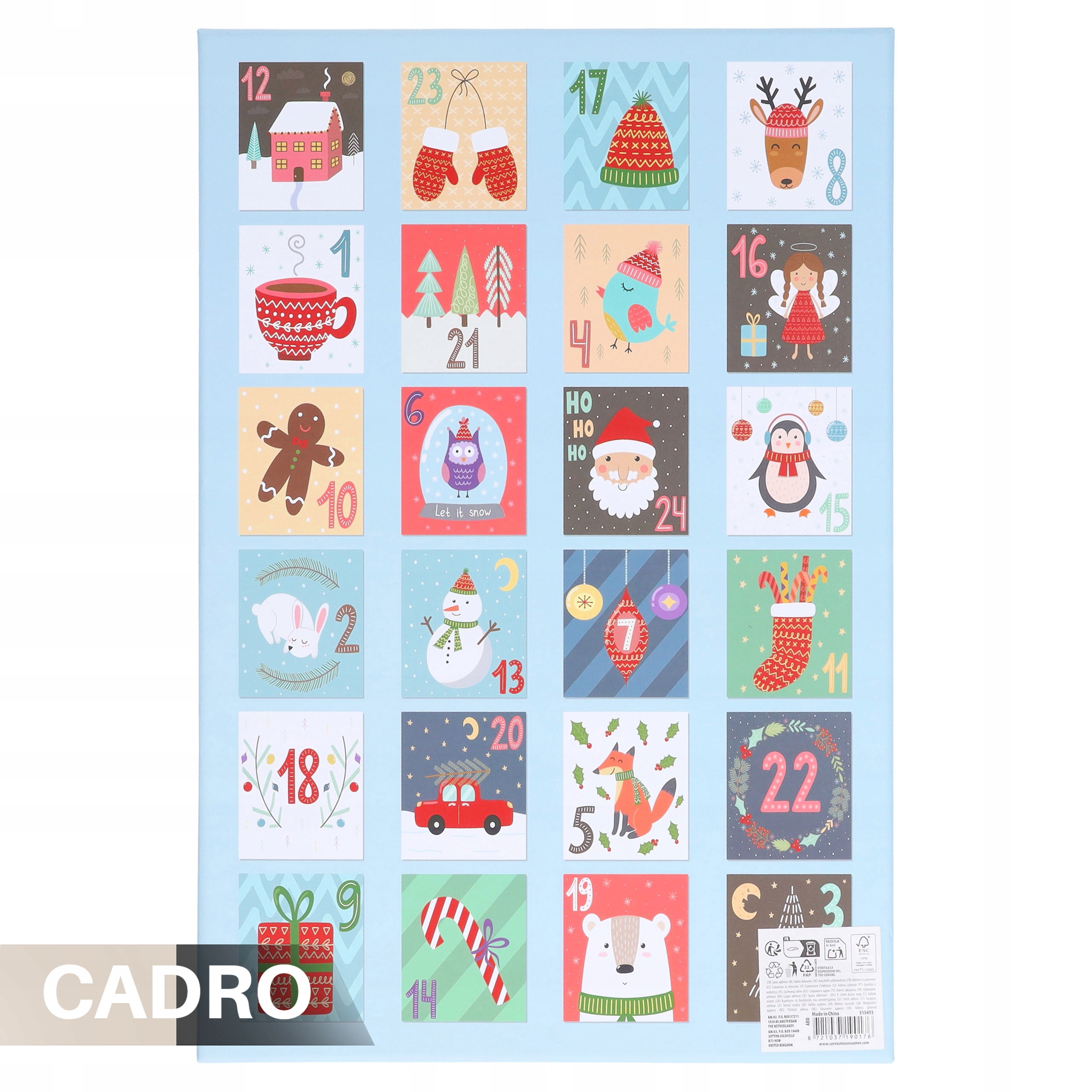 Адвент-календарь Cadro для наполнения, 24 ящичка, картон — фото 3
