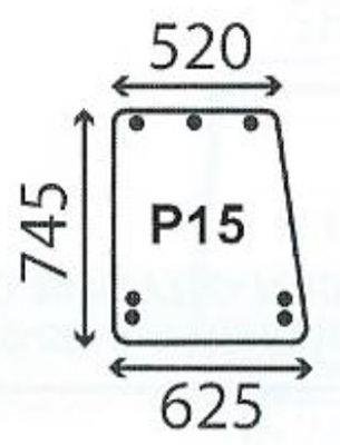 čelní sklo traktor Ford boční 83904555