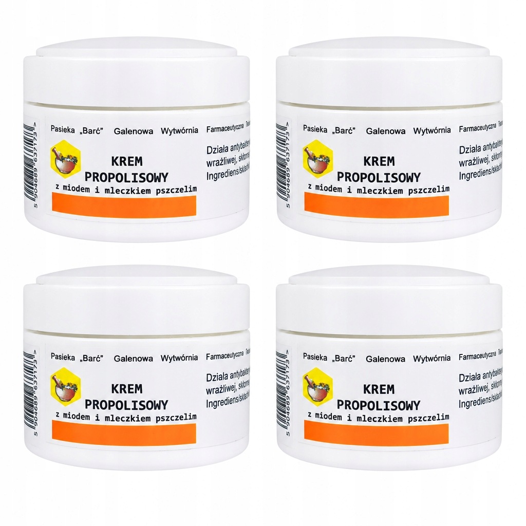 Krem z Propolis Miód i Mleczko Pszczele 50ml na zmiany skórne Skuteczny