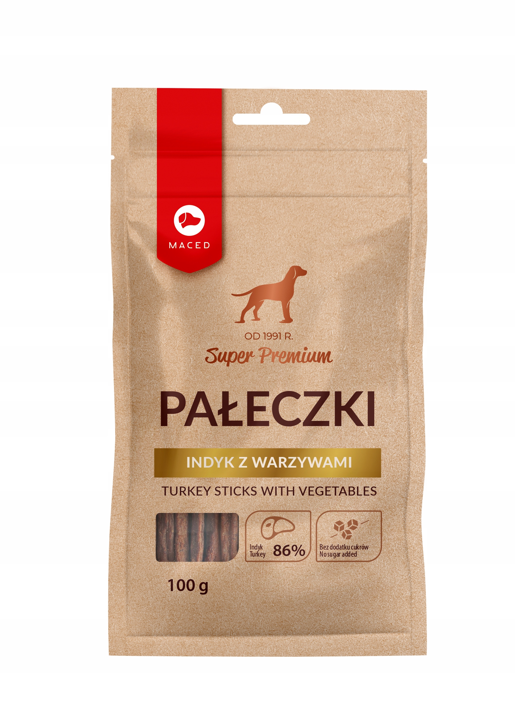 Maced Tyčinky krůta se zeleninou – psí pamlsek – 100 g