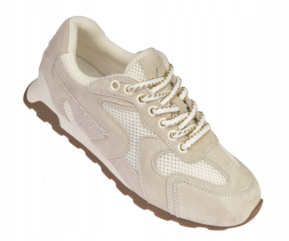 Dámské kožené tenisky sportovní JK/A-3-131 béžové semišové, velikost vel