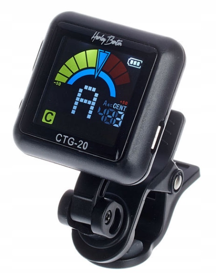 Stroik tuner chromatyczny gitara skrzypce Harley Benton CTG-20 Czarny