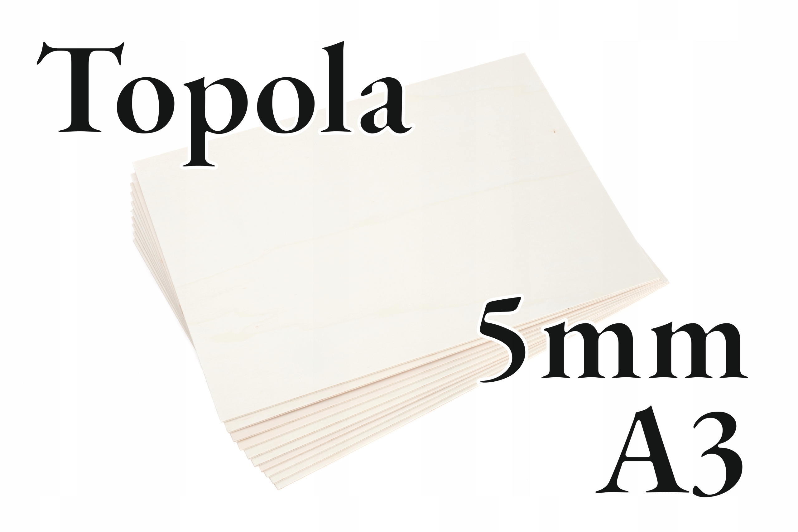 6x Topolová překližka Topol 5mm – A3 210x148mm Onlywood