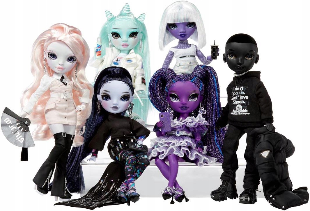 RAINBOW HIGH SHADOW HIGH FIOLETOWA LALKA DIA MANTE + AKCESORIA Efekty brak