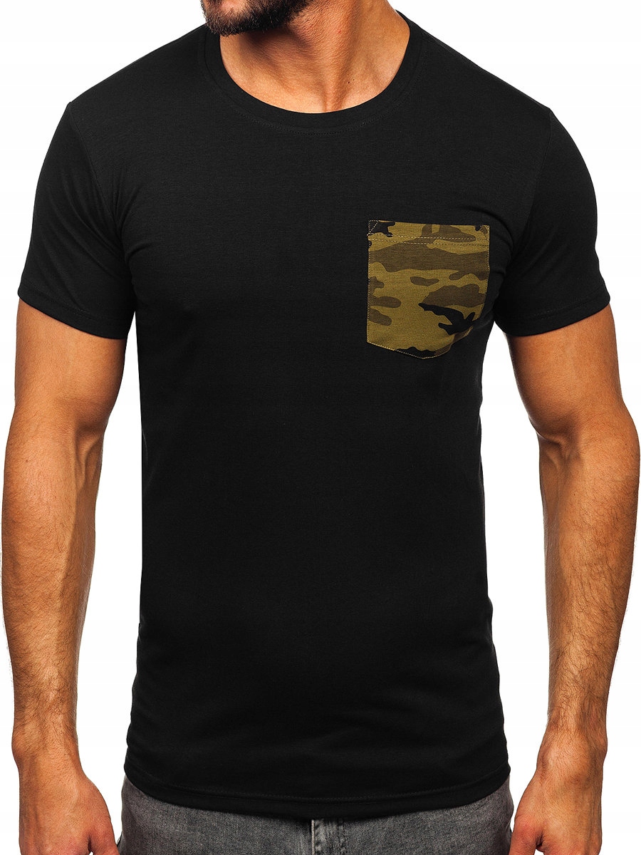 

T-shirt Koszulka Czarno-zielona 8T85 Denley_xl