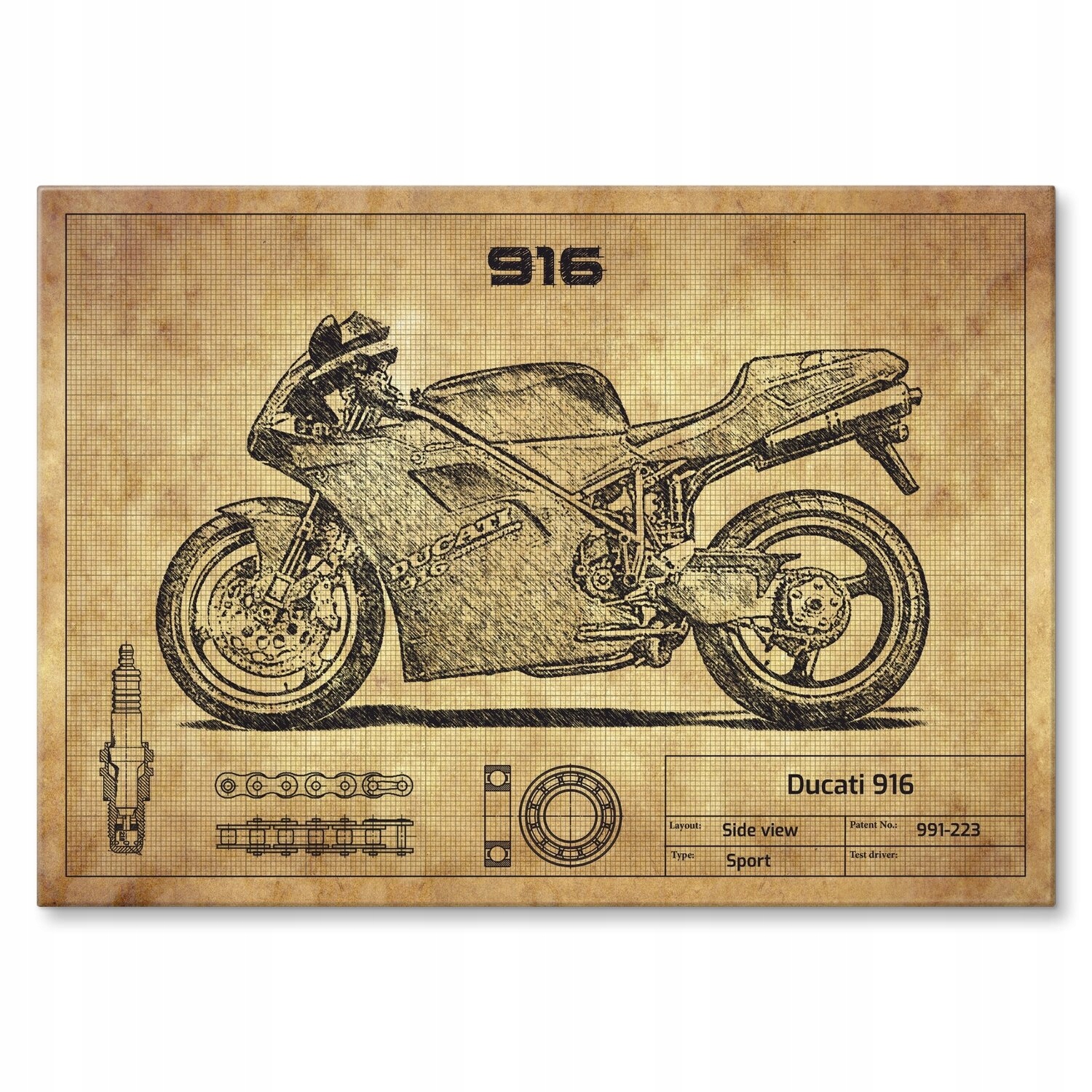 Kovový plakát Ducati 916 Szyld Plech 30 x 42 cm Dárek