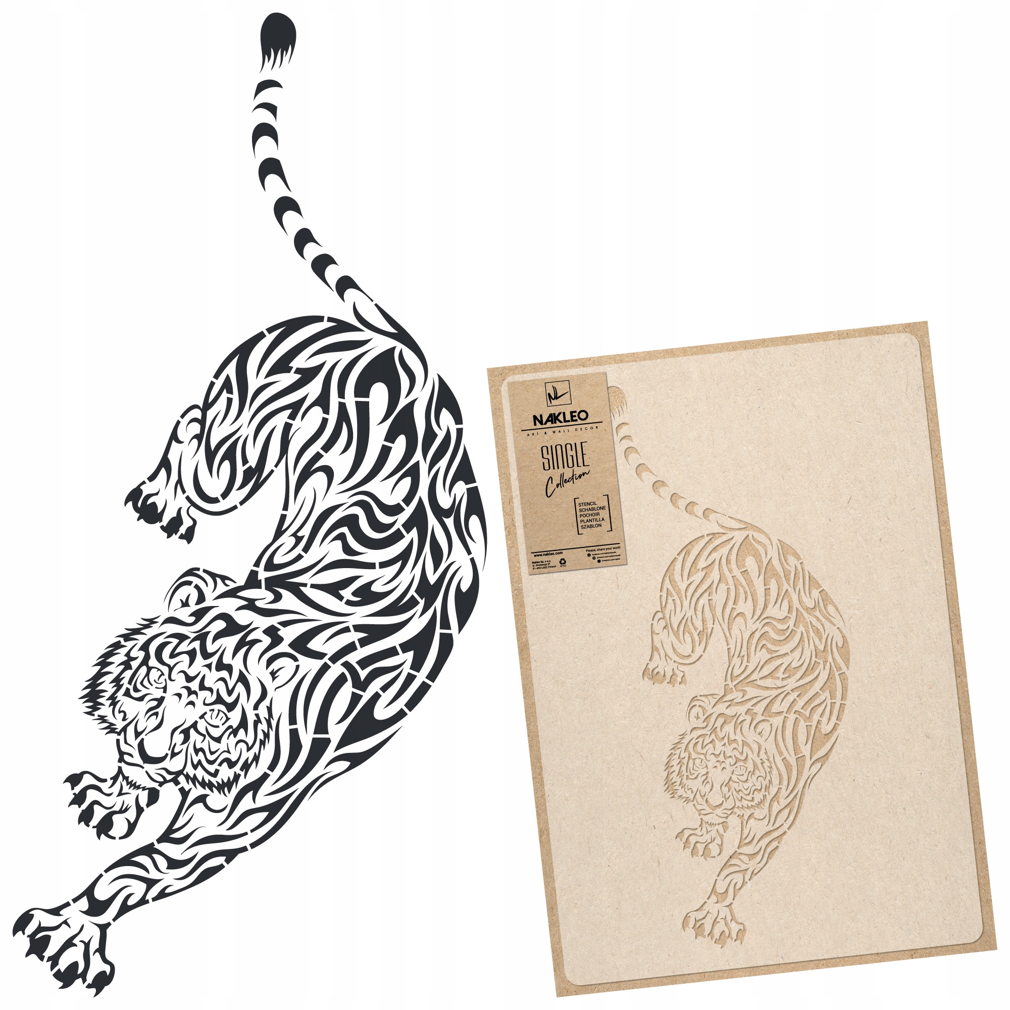 Šablona malířská Vícenásobná L 59x95 cm Zvířecí Vzor Tiger Džungle Tygr