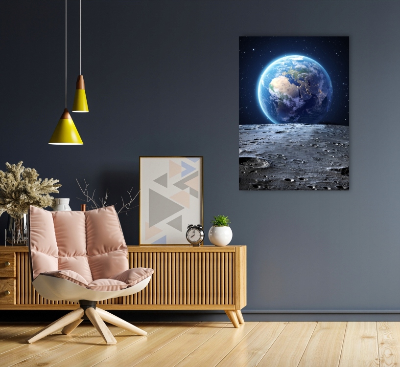 ZIEMIA KSIĘŻYC KOSMOS plakat 30x40 cm wydruk #214 Marka KMBpress