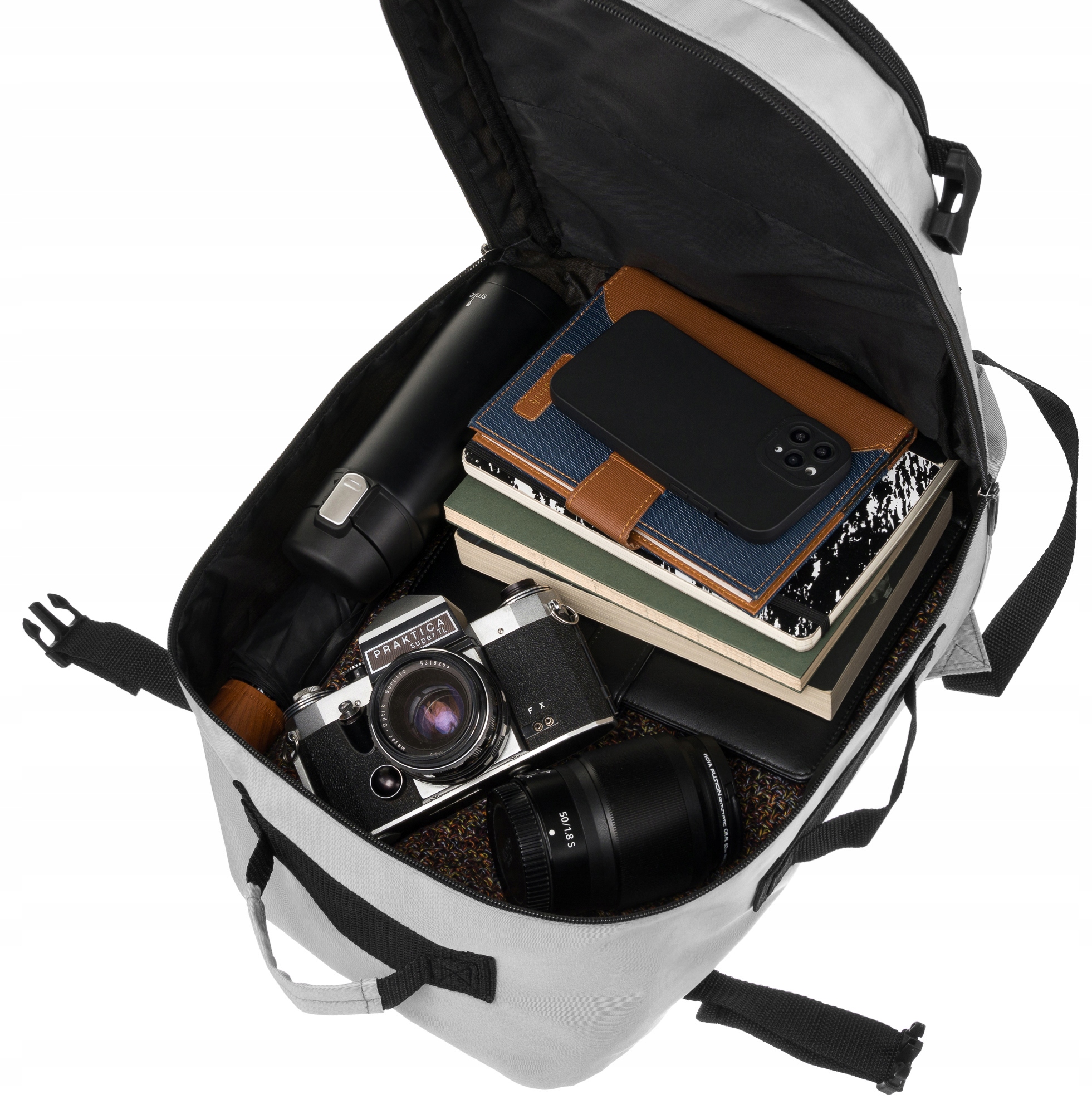 PETERSON pojemny plecak męski funkcjonalny biznesowy podróżny na laptopa Wzór dominujący bez wzoru