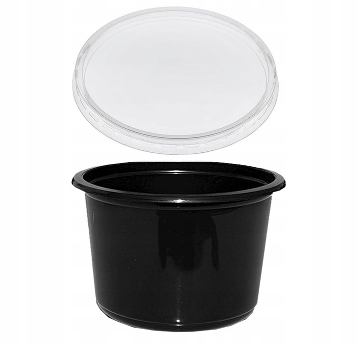 

Pojemnik Okrągły pokrywka 500ml 50 Sztuk Czarny