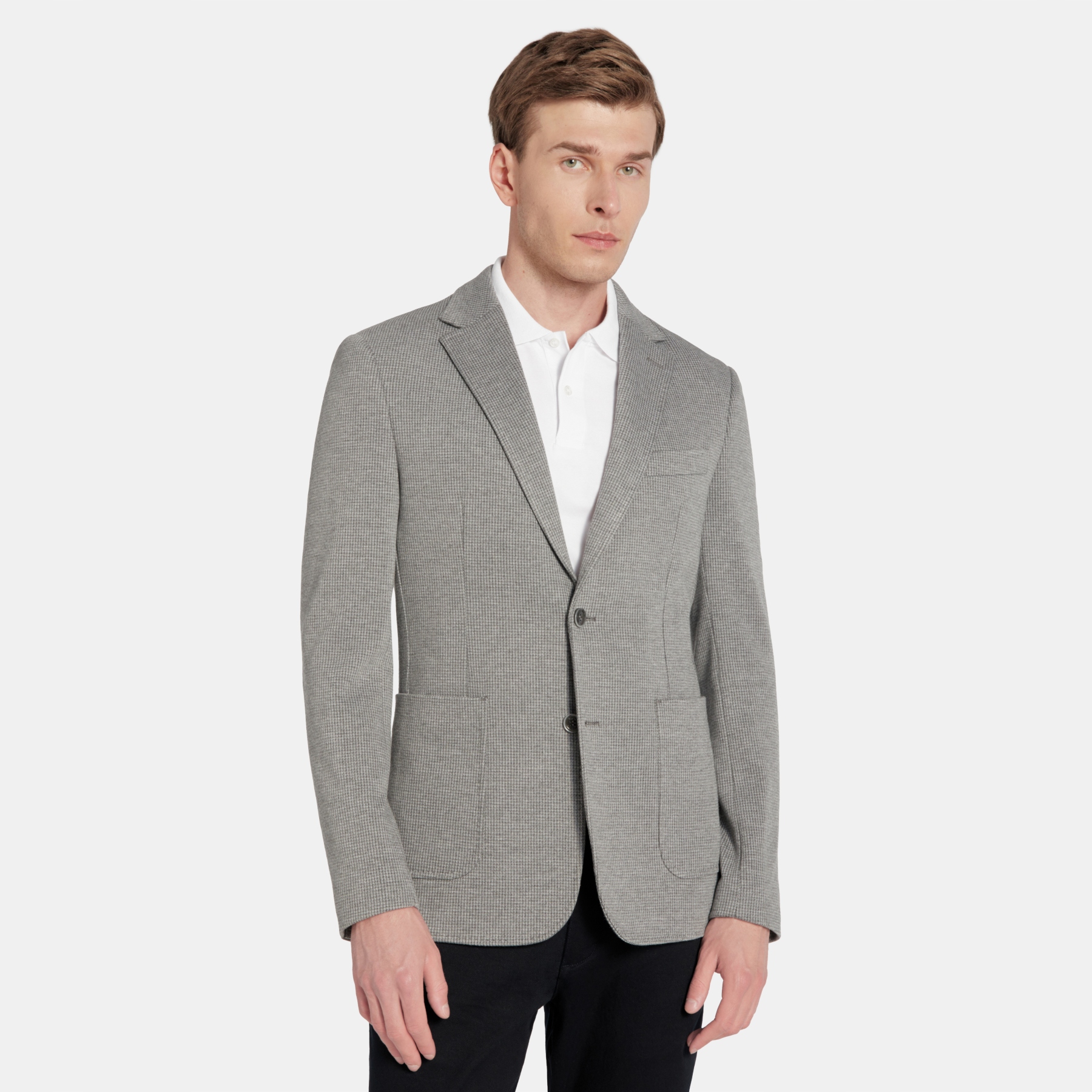 Šedá sako bunda ve vzoru pepitky Slim Fit Pako Lorente vel