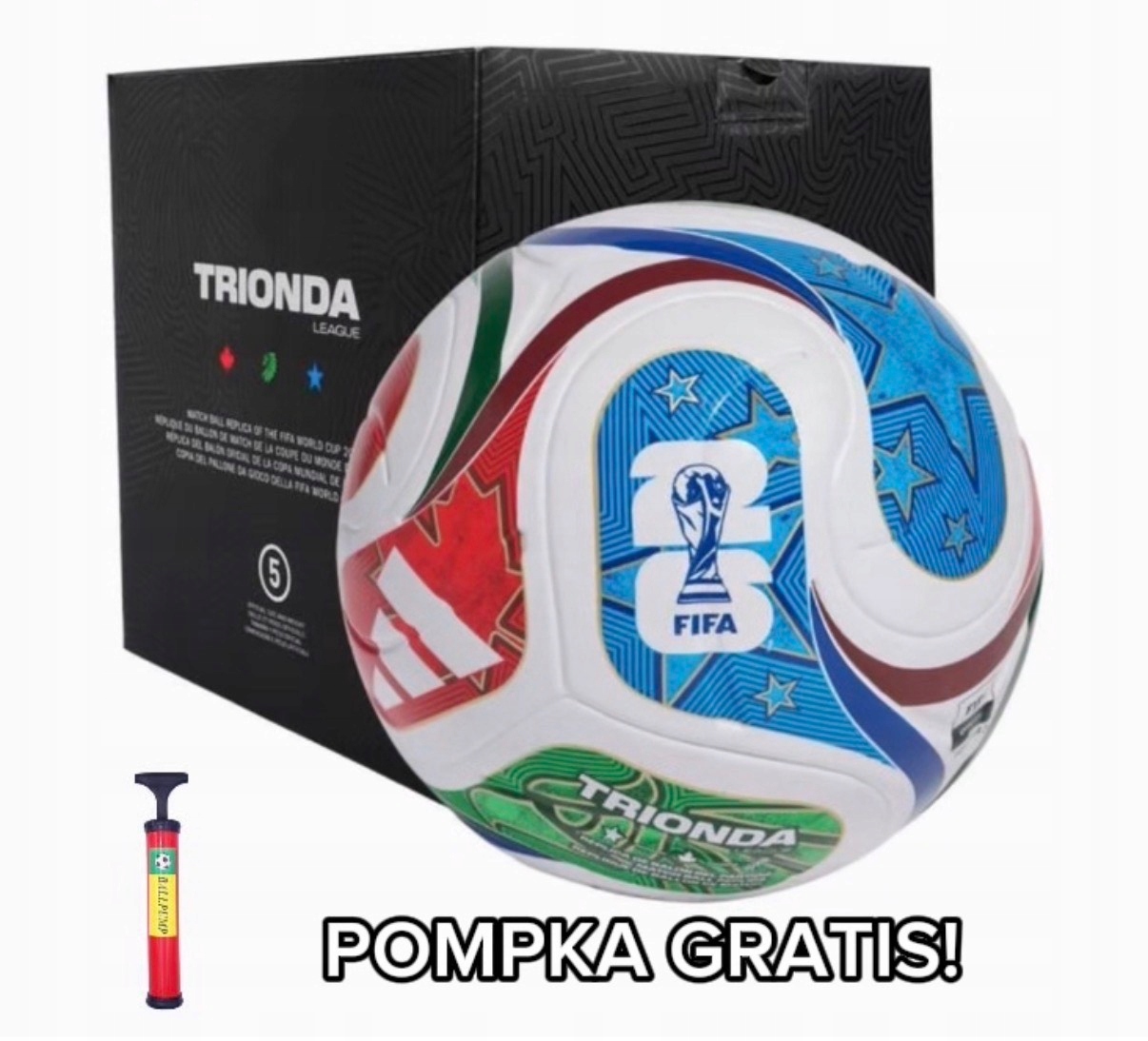 Fotbalový míč adidas World Cup 26 Trionda League Box JD8045 r 5 Pompka Bonus