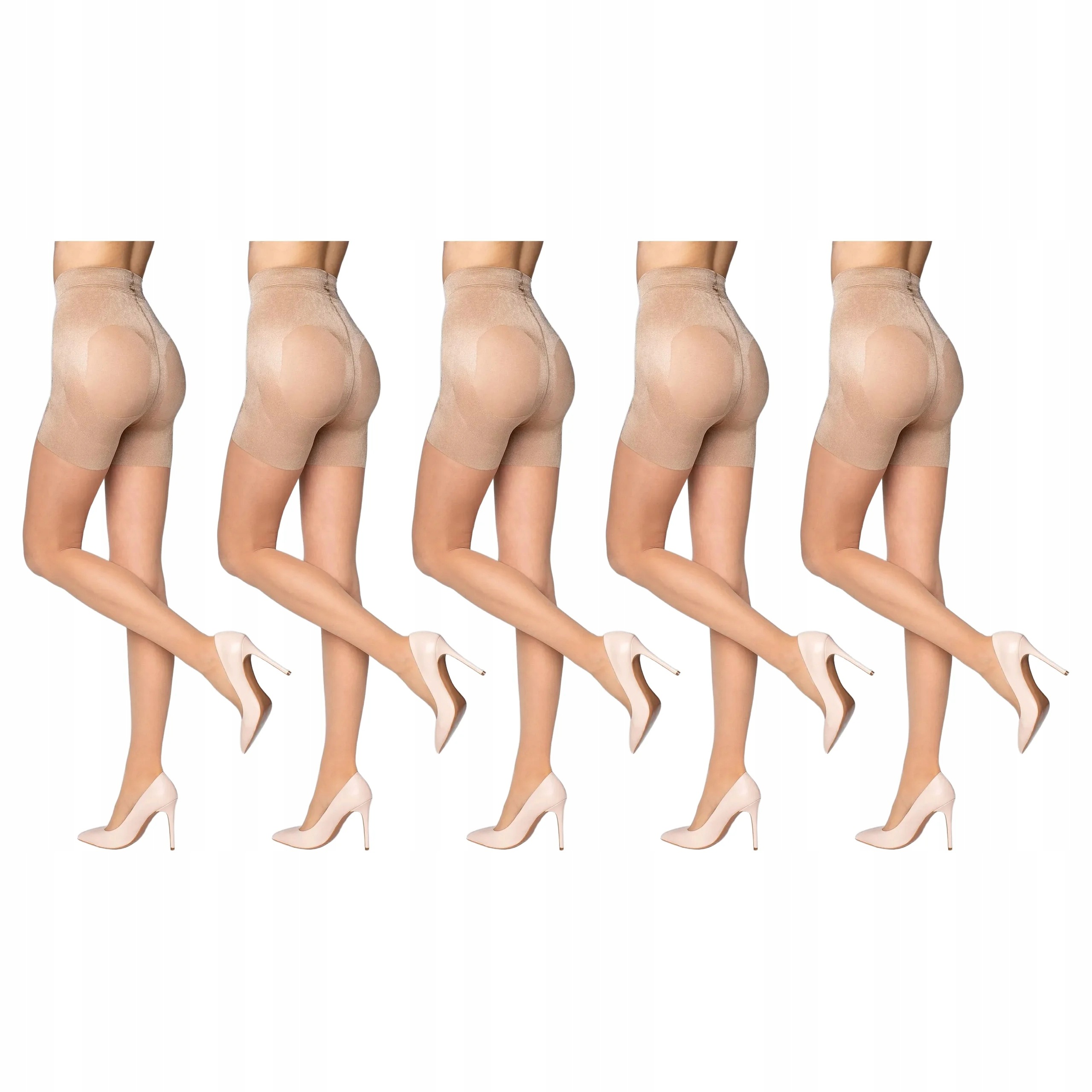 5 x Punčocháče 20 den Plus Up Marilyn Zeštíhlující hladké 2-S Beige