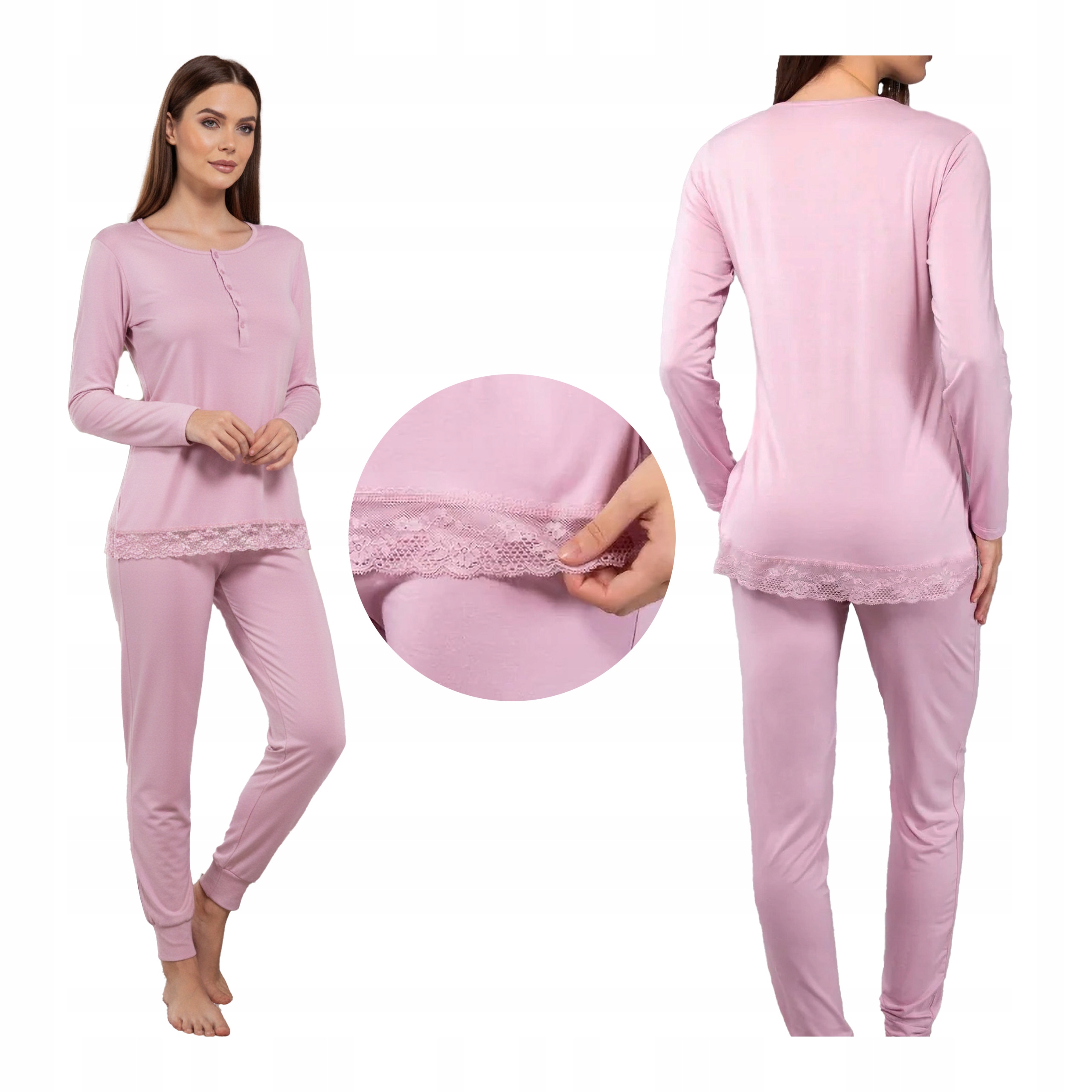 Dámské dvoudílné pyžamo s dlouhým rukávem, dlouhé kalhoty 3XL, viskóza Sielei