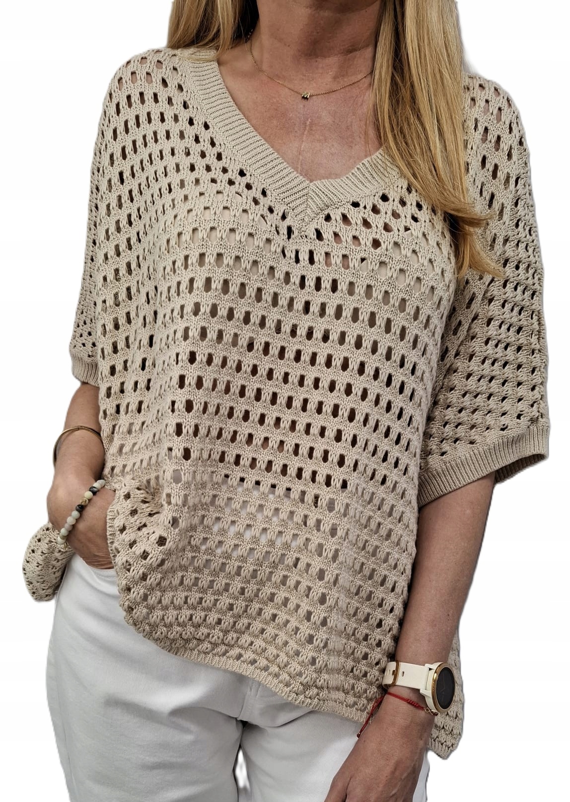 Cocomore Ažurový svetr v béžové barvě New