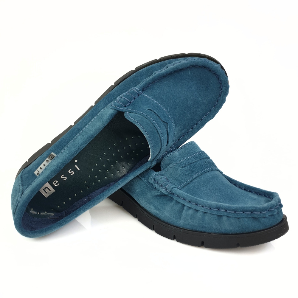 Nessi 76506 765 mokasyny kolor morski skóra welur r. 41 Model 76506 morski W