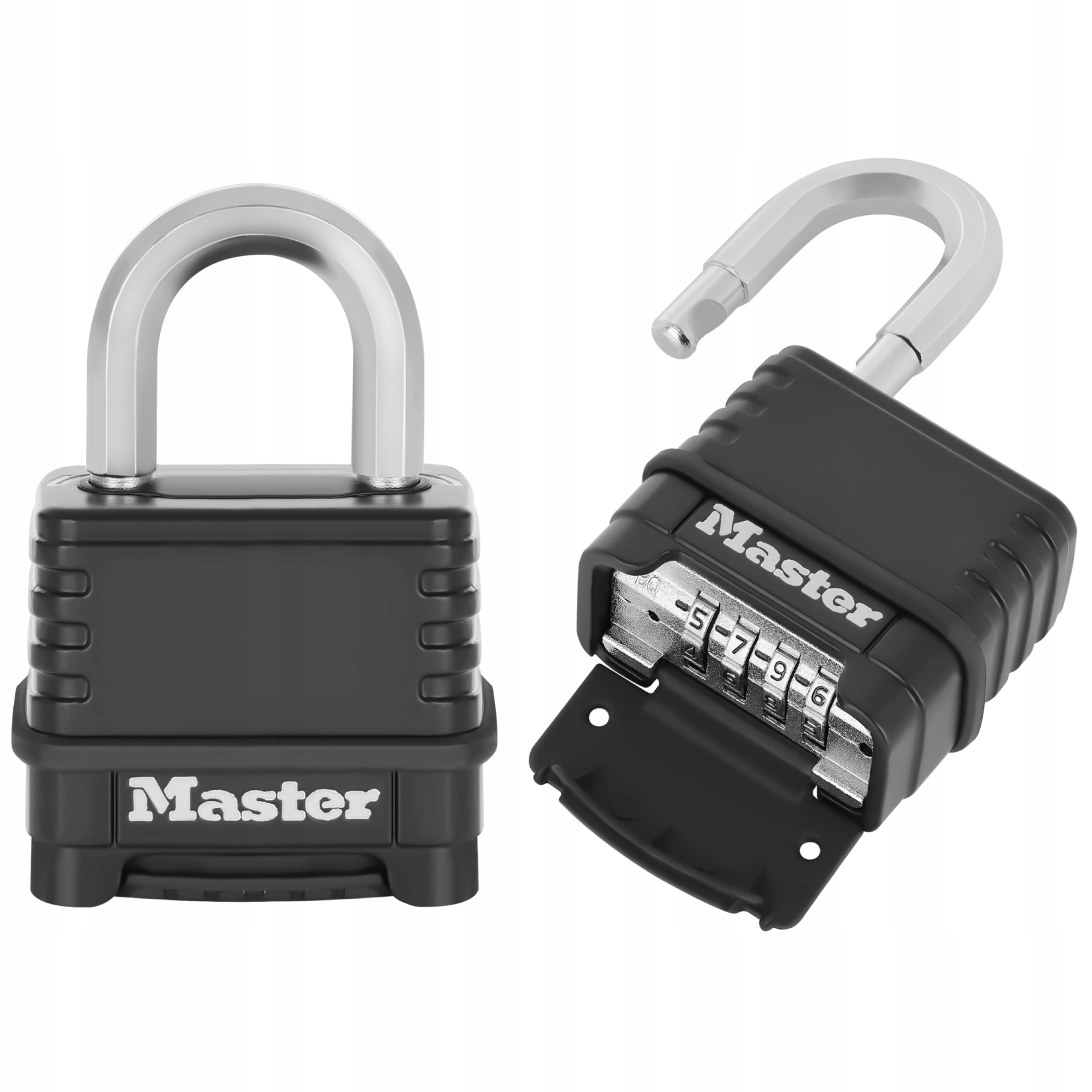 Šifrovací zámek 4 digitální s gumovým krytem Masterlock M178EURD Bor/oct 50 mm