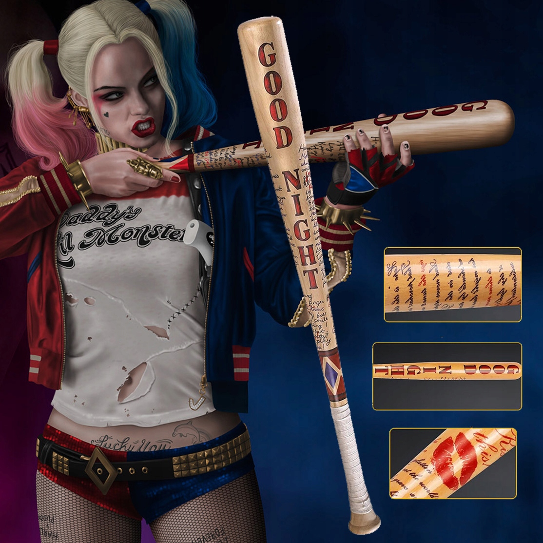 Suicide Squad Damski Kij Baseballowy Harley Quinn, Drewno Kij Baseballowy