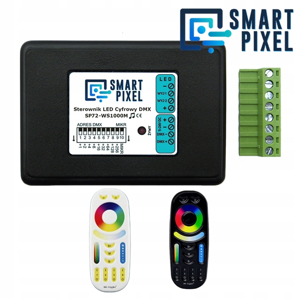 Digitálny Led ovládač SmartPixel pre Led pásky DMX Rgb SP72-WS1000M 5-24V