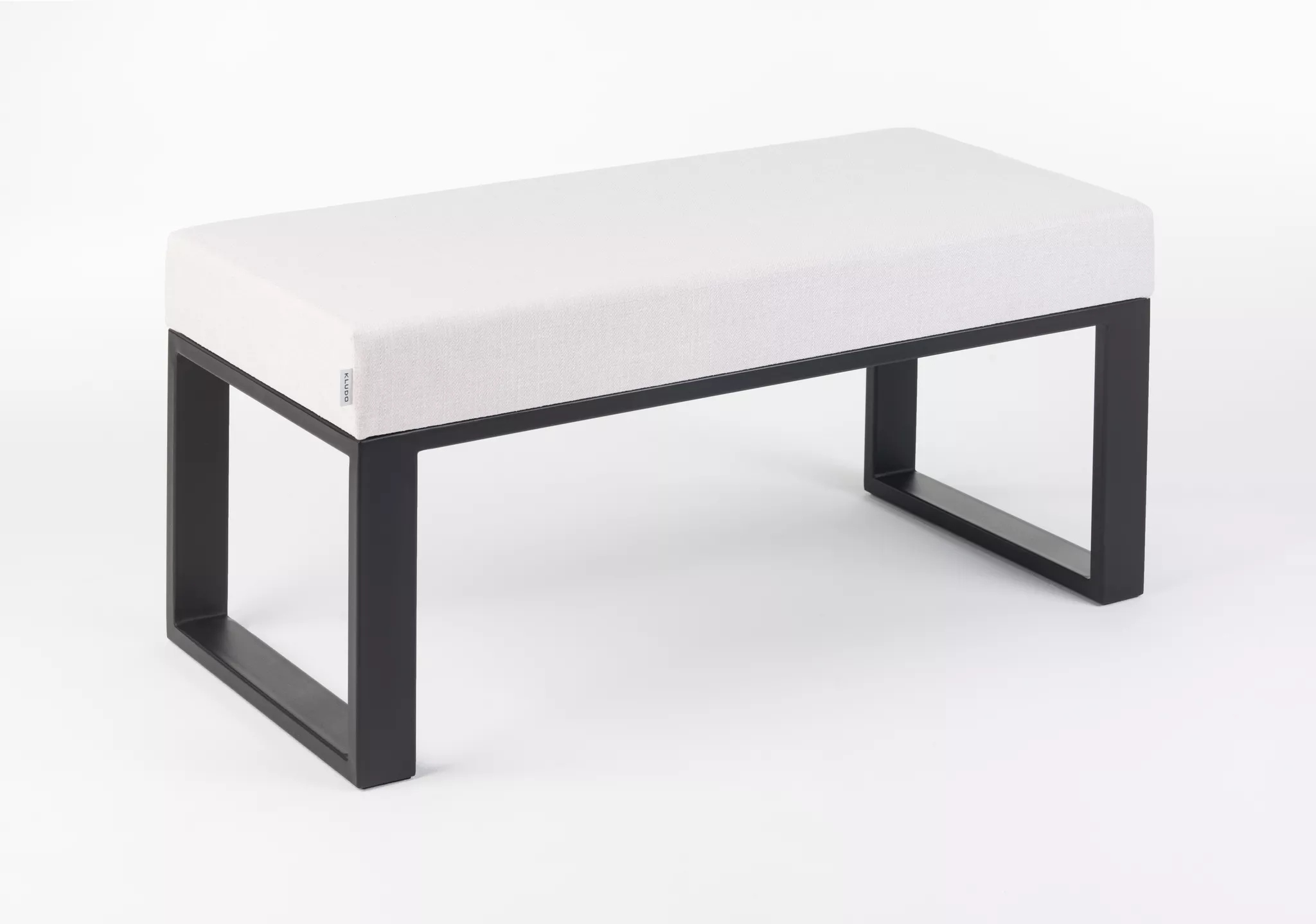 Siedzisko Dalton- białe 80x40 czarne nogi loftowe