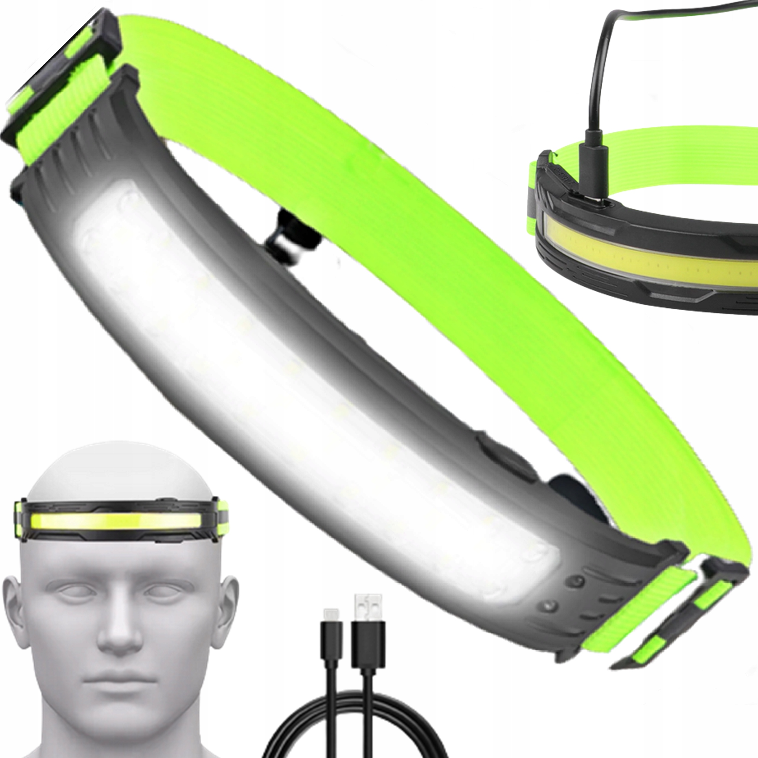 

Latarka Czołowa Mocna Na Głowę Czołówka Lampa Led