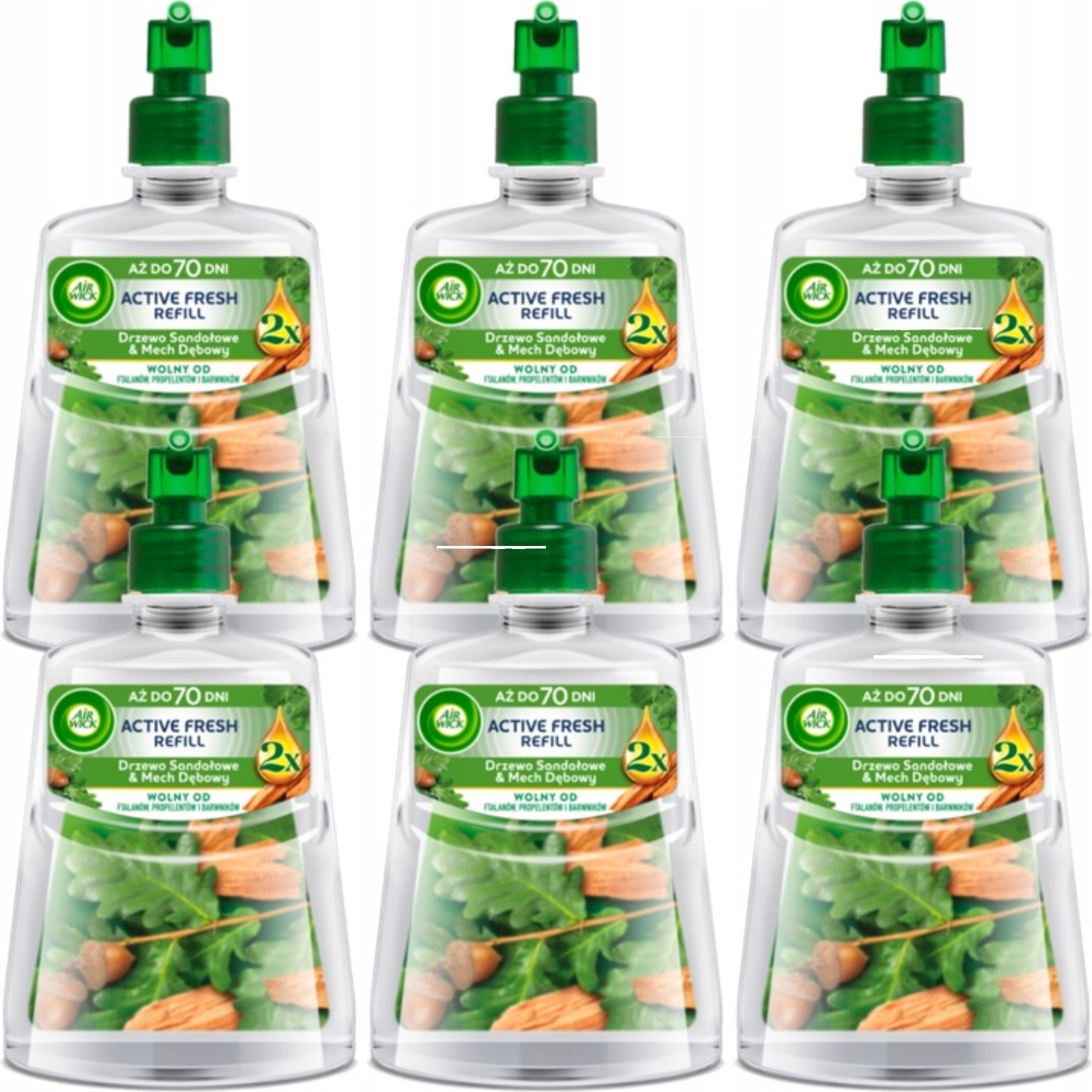 Air Wick Active Fresh refill Sandálové dřevo & dubový mech 228 ml x6