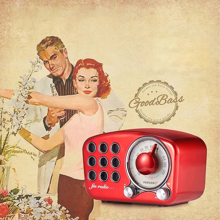 RADIO CZERWONE PRZENOŚNE DLA DZIECI RODZICÓW RETRO Model Retro