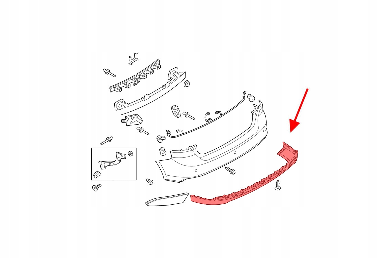 СПОЙЛЕР ЗАДНЕГО БАМПЕРА BM51F17906AG FORD FOCUS MK3