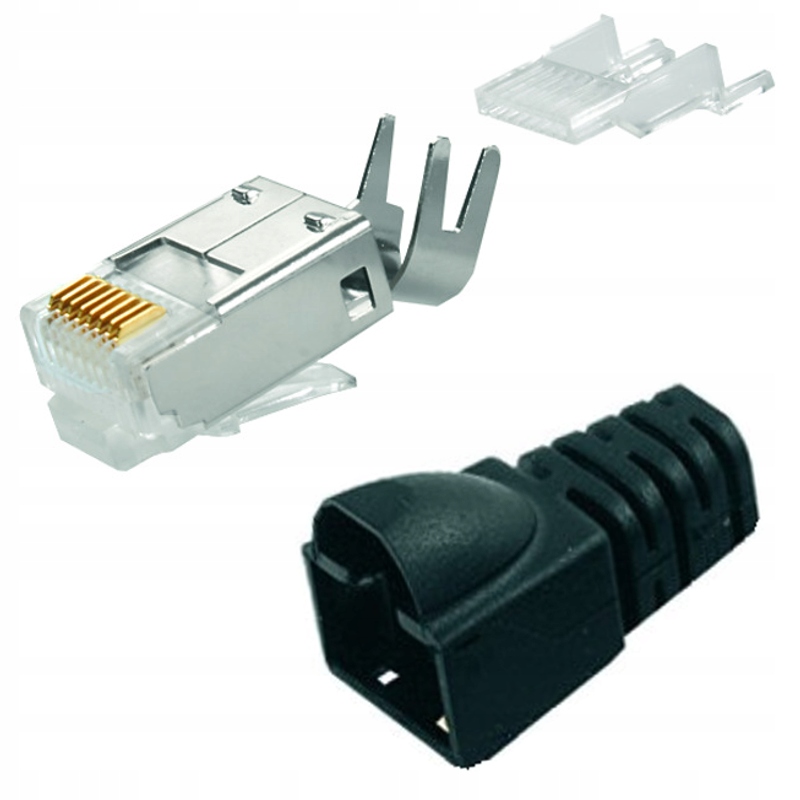 

Telegartner Wtyk RJ45 6A Fs Stp odgiętka czarna
