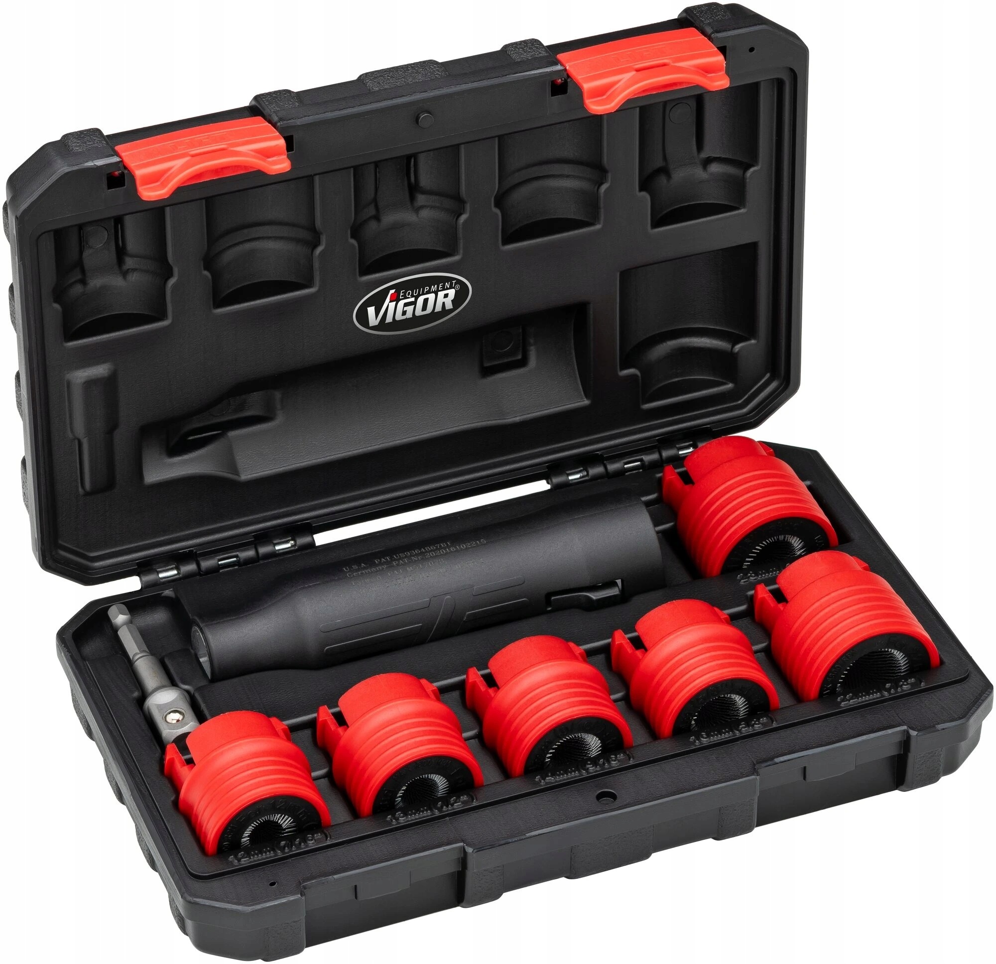Vigor V6850/6, Čistič čepů 8 dílů, 1/2″ uchycení
